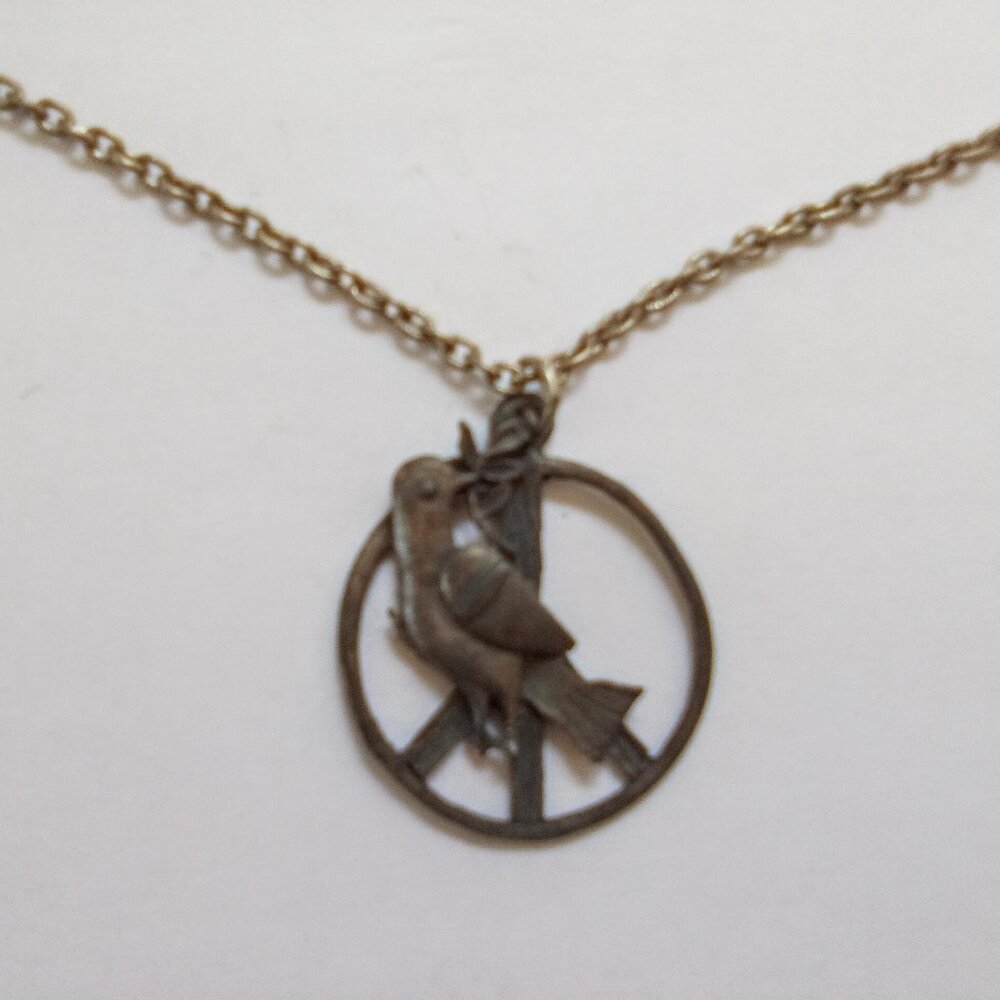 Vintage 1970's Dove Peace Necklace